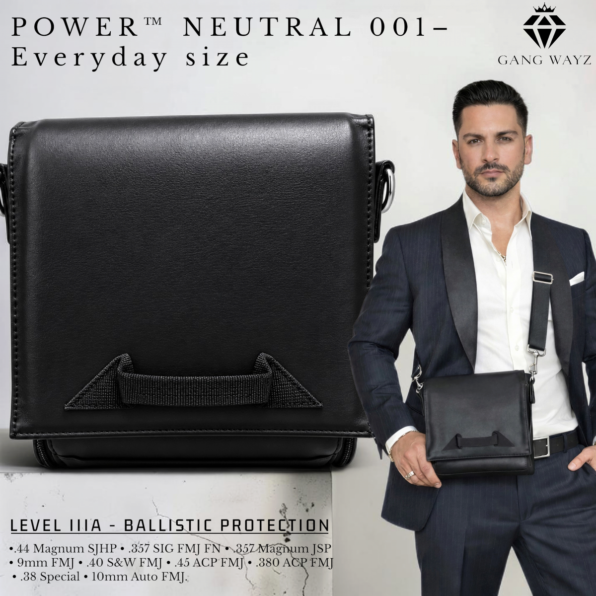 NEUTRAL 001 – Everyday size – Ballistic Level IIIA (.44 Magnum)