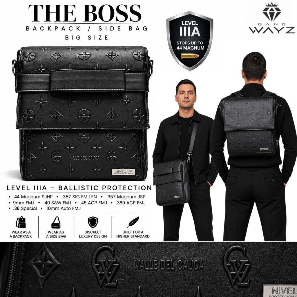 THE BOSS - Zaino/borsa a tracolla - Taglia grande – Livello balistico IIIA (.44 Magnum)