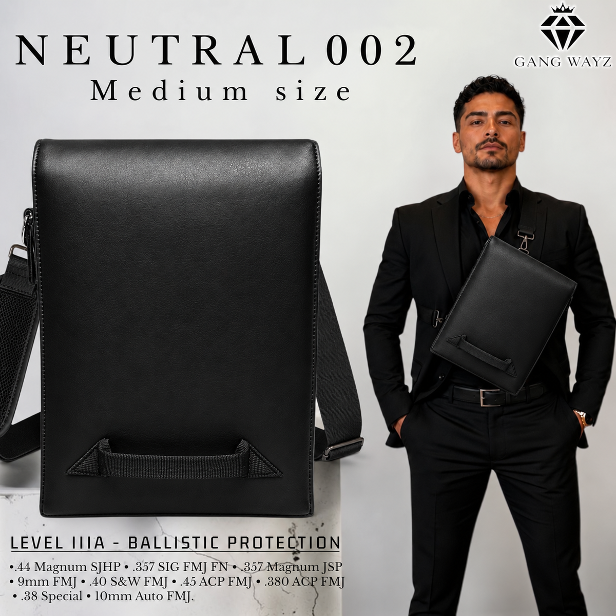 NEUTRAL 002 – Medium Size – Ballistic Level IIIA (.44 Magnum)